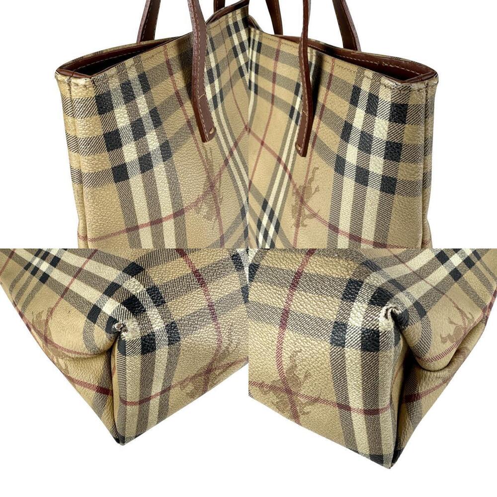 Burberry handbag tote bag leather Beige Tan multicolor brown - Picture 4 of 4
